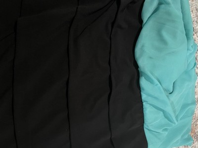 Enfocus Studio Women's Turquoise Black Solid Scoop Neck Cap Sleeve Sheath 