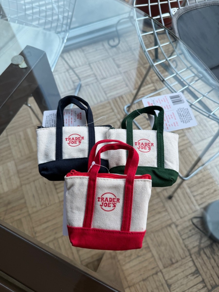 Trader Joe's Canvas Micro Tote With Grocery Bag 2025 CHRISTMAS
