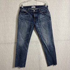 Moussy Vintage Women's 28 Dark Wash Blue Japan Selvedge Ankle Cropped Jeans