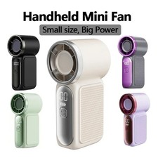 High-Speed Mini Handheld Fan 5-Speed USB-C Rechargeable Digital Display