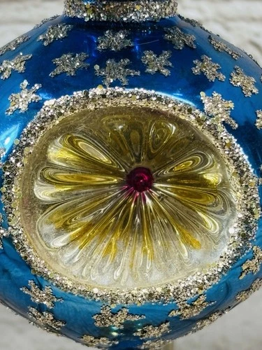 Christopher Radko Azul Real Doble Estrella Reflector Adorno de Navidad 9 pulgadas - Imagen 3 de 12