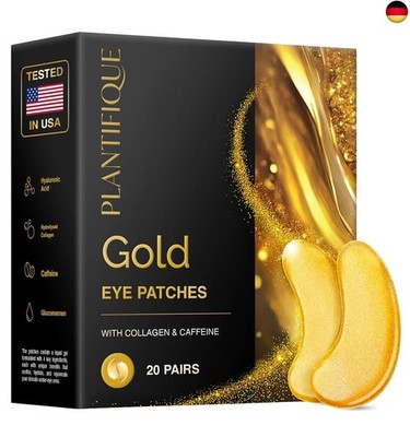 Plantifique Augenpads Gegen Augenringe und Tränensäcke - 24K Gold Eye Pads mit K