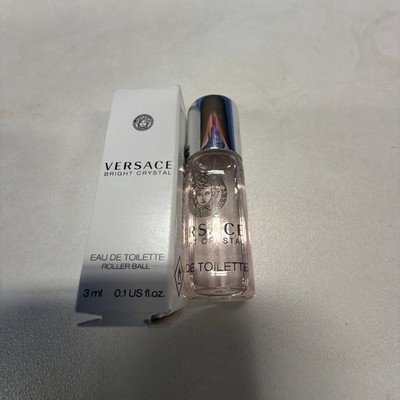 New Versace Bright Crystal Eau De Toilette Rollerball Mini Size 0.1 oz / 3 ml