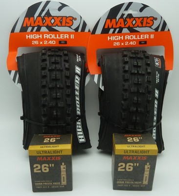 MAXXIS=HIGH ROLLER II=26 x 2.40=2 FALTREIFEN + 2 SCHLÄUCHE ULTRALIGHT=MTB REIFEN
