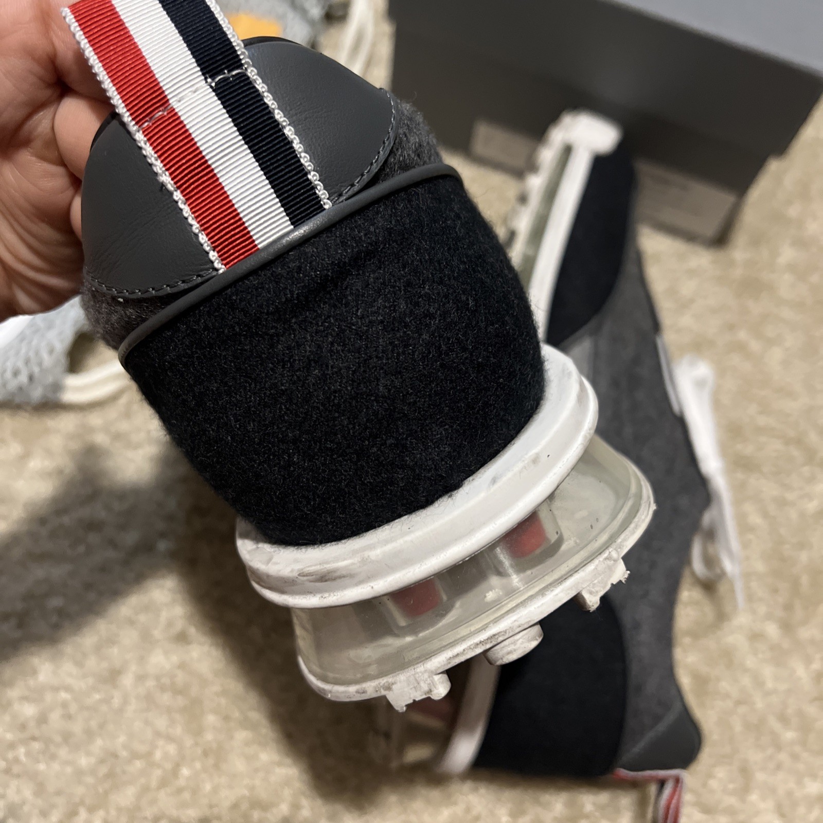 Thom Browne Tech Runner Wool Flannel Sneakers – S… - image 11