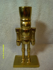 4.75" X 10.5" Gold Color Christmas Nutcracker New No Box Or Tag