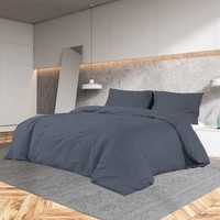 BettwäSche Set Anthrazit 200X200Cm Baumwolle Bettgarnitur Bettbezug vidaXL
