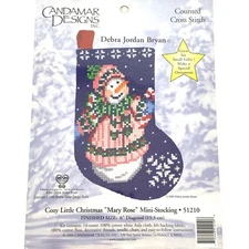 Candamar Designs Cross Stitch New 51210 Cozy Little Christmas Mini Stocking Kit