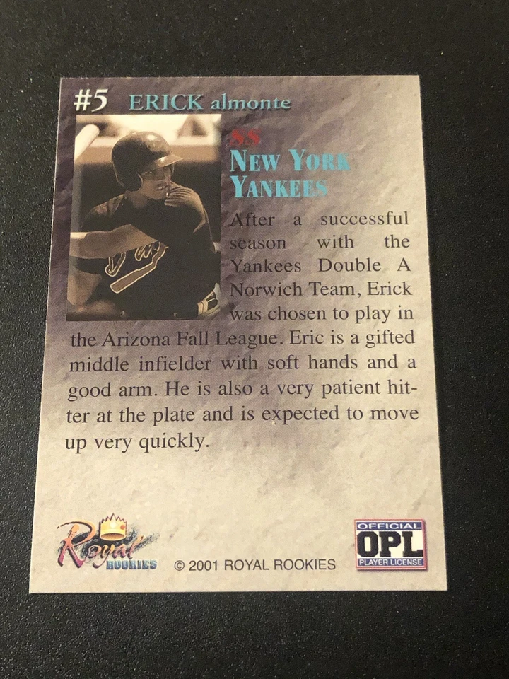 2001 Royal Rookies Throwbacks Erick Almonte #5 RC - Image 2 of 2