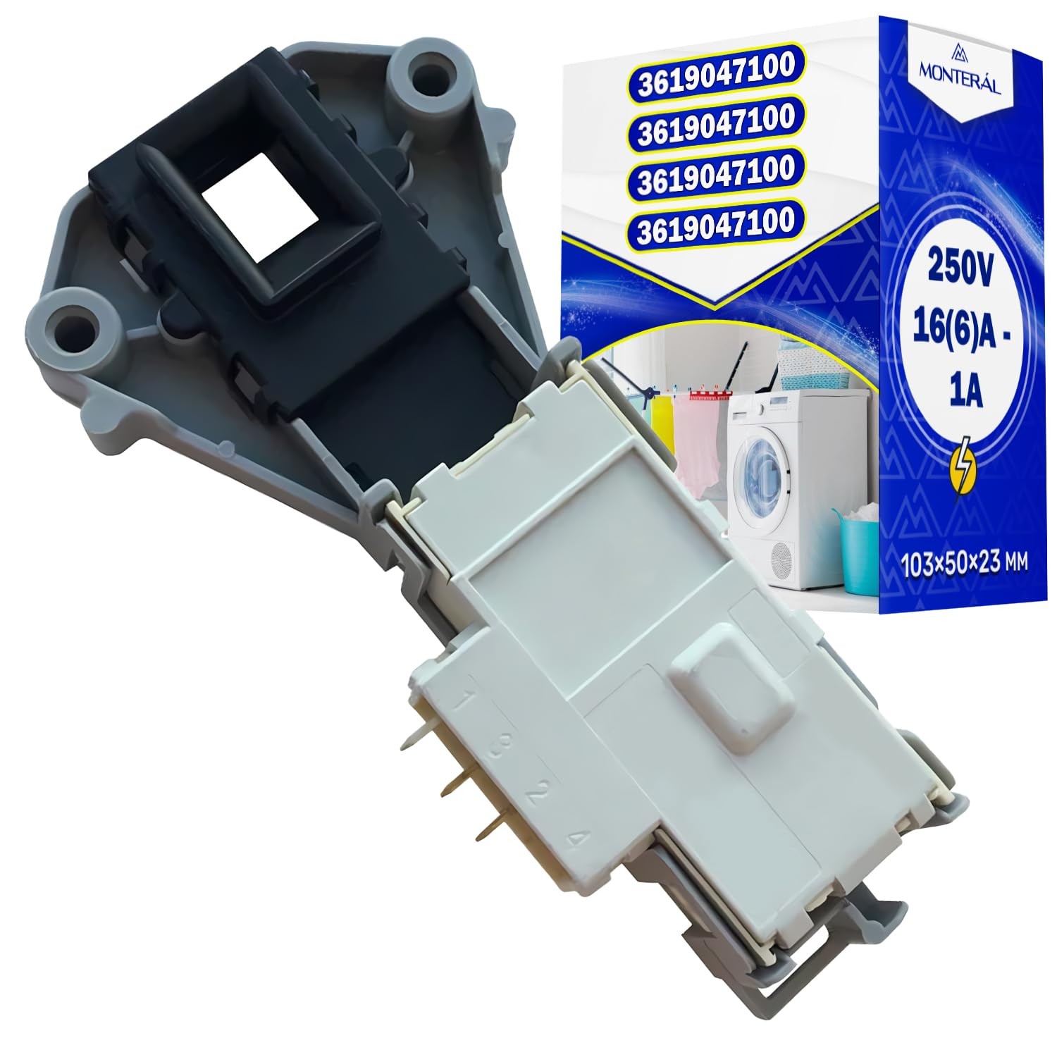 Serrure porte machine a laver Rold DA081043 interrupteur securite hublot 250V 16A