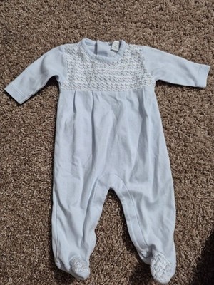 Kissy kissy 100% pima cotton smocked footie size newborn
