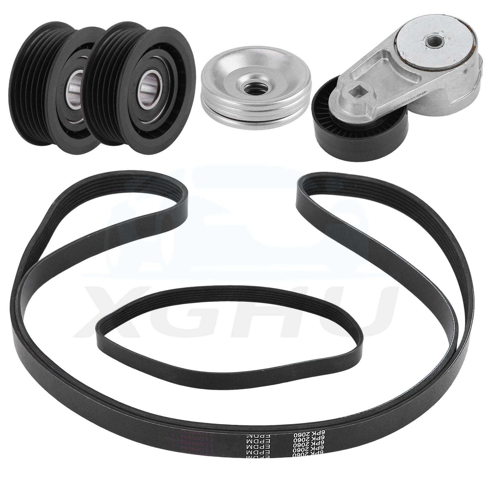 4Pc Drive Belt Replacement Kit For Maserati Ghibli Levante Quattroporte 3.0TT V6