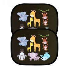 2Pcs Car Window Shades For Baby Cartoon PVC Electrostatic Film Car Side Window
