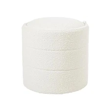  Storage Round Ottoman with Removable Cream Round Ottoman With Lid (Storage)