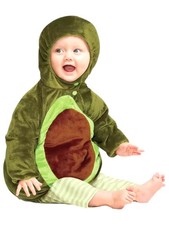 Infant Boys Girls Plush Green Avocado Baby Costume Hooded Pull-Over 0-6m