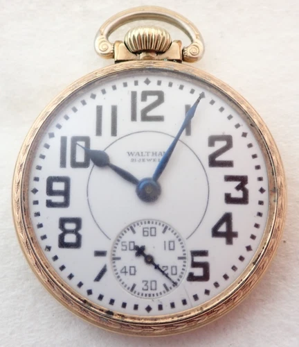 ANTIQUE 16s WALTHAM RIVERSIDE 21 JEWEL 21J RAILROAD POCKET WATCH