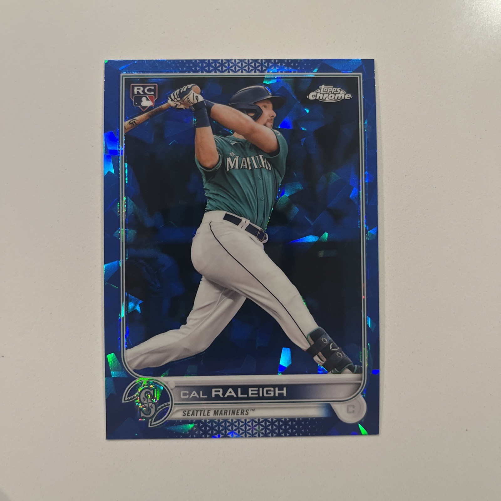 2022 Topps Chrome Sapphire Cal Raleigh Rookie RC #277 Mariners