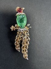 Vintage Coro Craft Brooch Bird Pheasant Signed