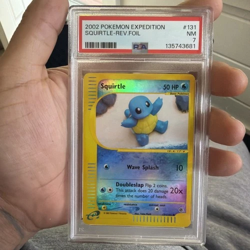 2002 Pokemon Expedition SQUIRTLE Reverse Foil Holo PSA 7 NM 131/165 blastoise