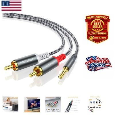 Versatile 6.6ft RCA to 3.5mm Adapter   Connects Smartphone, Tablet & HDTV