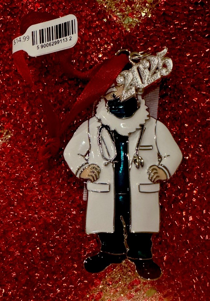 New Harvey Lewis Best Doctor Nurse w 2025 Charm Christmas Ornament w Crystals