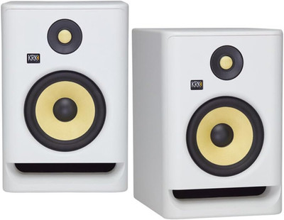 (2)  ROKIT RP7 G4 7'' Bi-Amped Studio Monitor DSP Speakers White Noise Edition