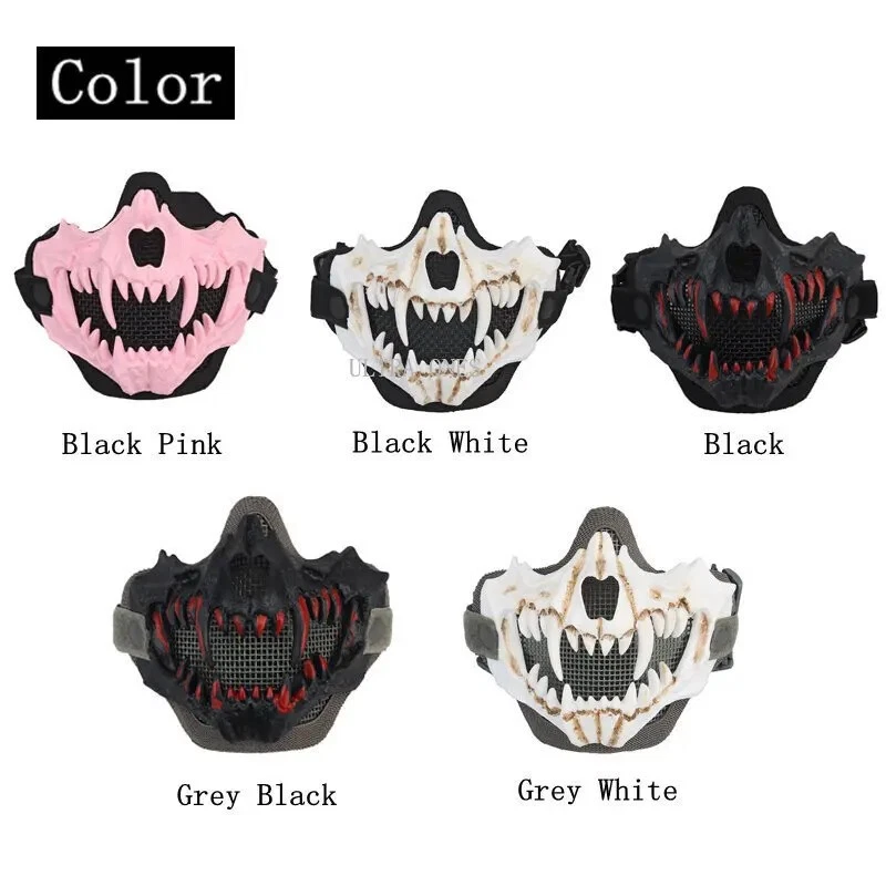 New Adjustable Foldable Metal Mesh Tactical Airsoft Half Face Mask for Wargame - Image 3 of 4