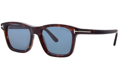 Tom Ford FT1179 54V Sunglasses Men's Red Havana/Blue Square Shape 54mm