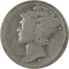 1921 Mercury Silver Dime G Good Details 10c Coin SKU:I23929