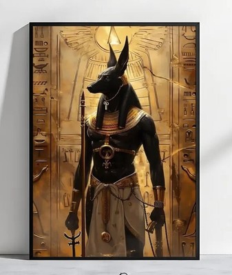 God Anubis Wall Art Print, Ancient Egyptian Poster