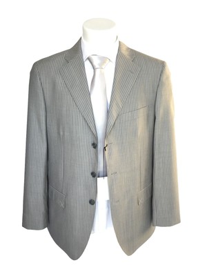 Abito uomo sartoriale CONFITALIA, grigio chiaro gessato DROP 6 in lana  merinos. | eBay
