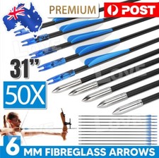 50pcs 31" Fiberglass Arrows Archery Hunting Target Compound Bow Fiber Glass Bows
