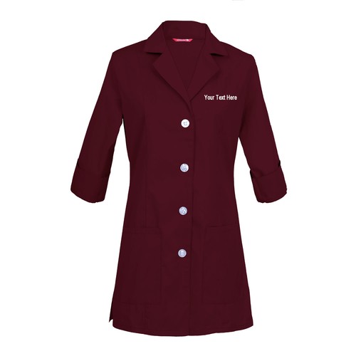Embroidered Women's 3/4 Sleeve Lab Coat Personalized with your Text - Picture 6 of 42