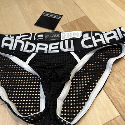 LAST ONE ALMOST NAKED MESH BRIEF MEDIUM BLACK Andrew Christian