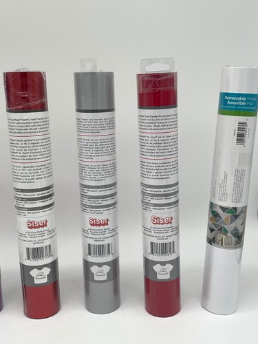 Lot of 8 Heat Transfer Vinyl (HTV) Cricut Siser Iron-On Rolls Various Colors - Picture 5 of 5
