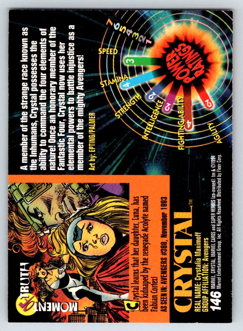 1994 Fleer Marvel Universe 146 Crystal 28797 eBay