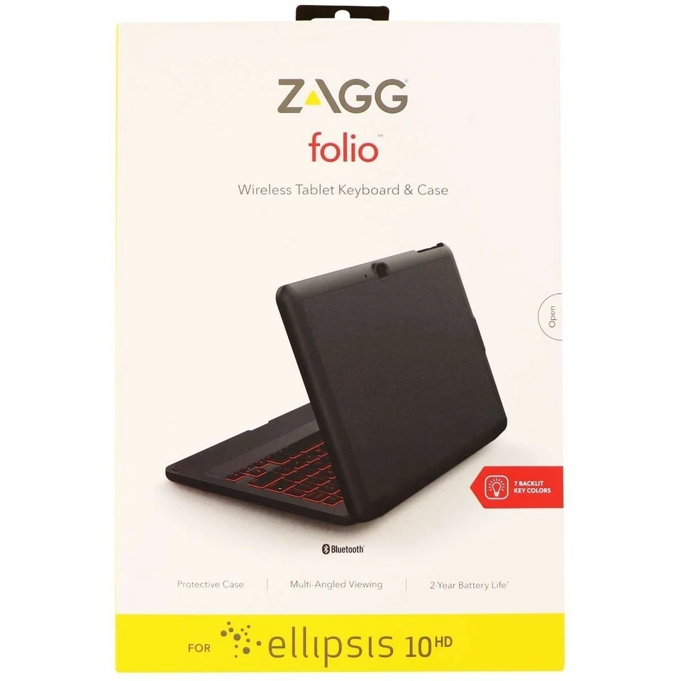 Teclado y funda inalámbricos para tablet serie ZAGG Folio para Ellipsis 10 HD - negro Foto 4 de 4