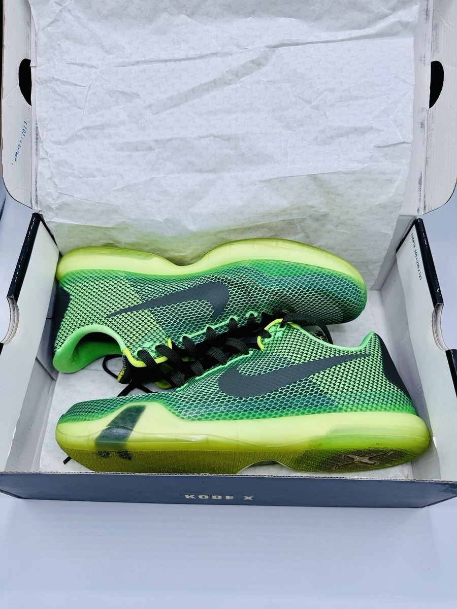 2015 Nike Kobe 10 X Vino Men's Size 11 Poison Green Volt 705317