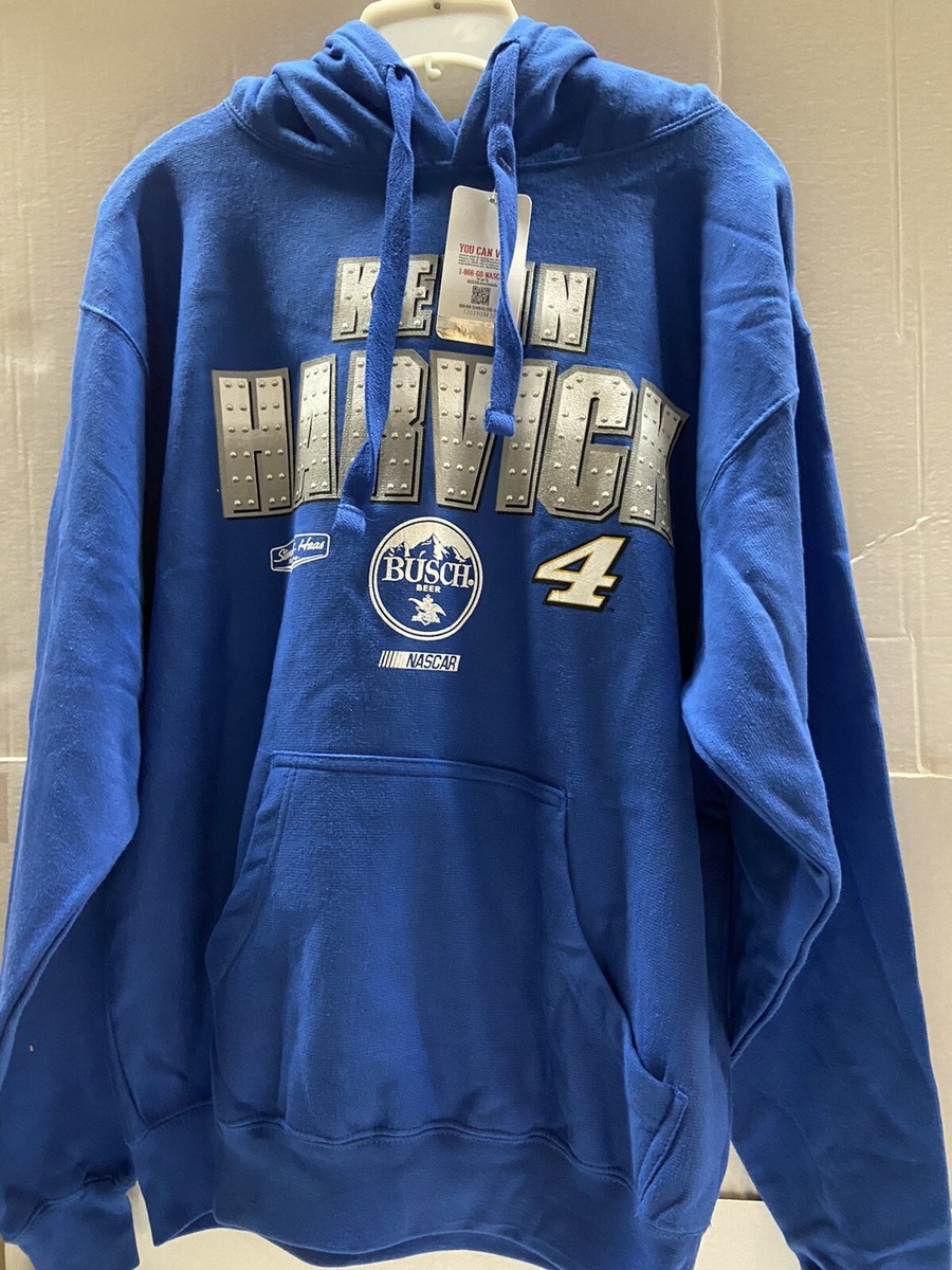 Kevin Harvick #4 Nascar Busch Beer Blue Men's Hoodie Size Large | eBay