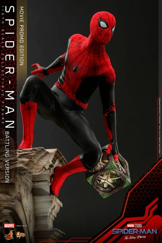 Spider-Man Battling Ver. Figura Escala 1/6 (2023) Hot Toys Nueva Película Promo MMS625