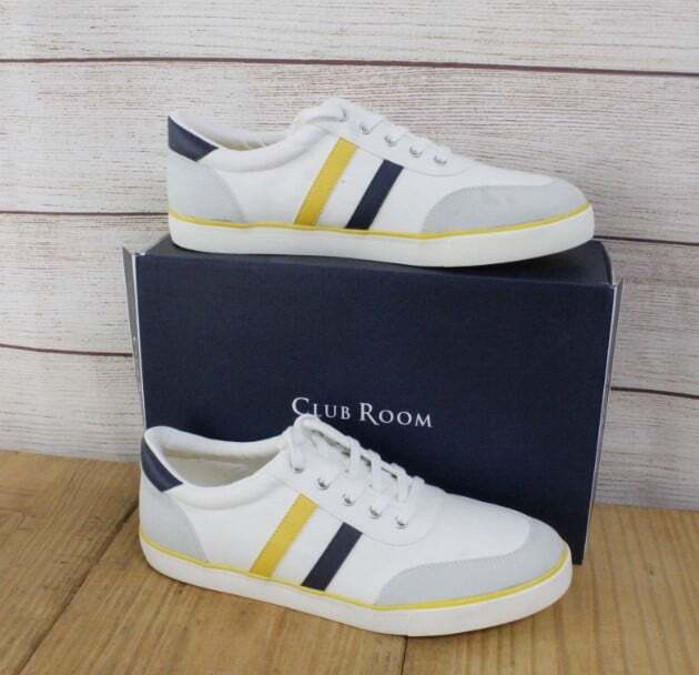CLUB ROOM Stripe Lace-up Men\'s White Sneakers Size 11.5M - EXCELLENT Club Room Shoes for Men on Sale up to 90% Off: Poshmark main image 4