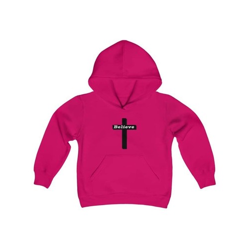 Youth Heavy Blend Hooded Sweatshirt "Believe" swift - Picture 20 of 43