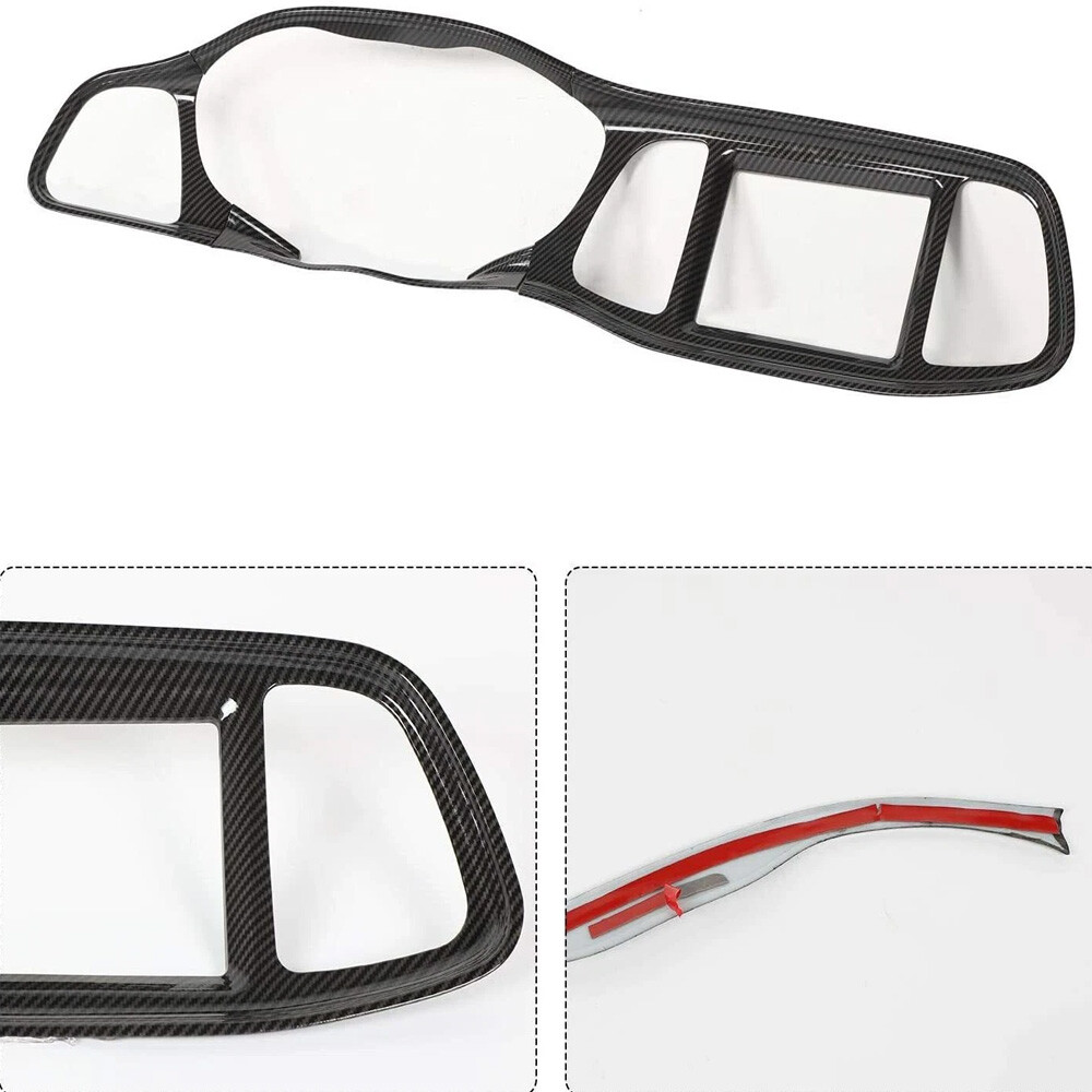 For Dodge Challenger 15+ Carbon Fiber control central salpicadero recortar
