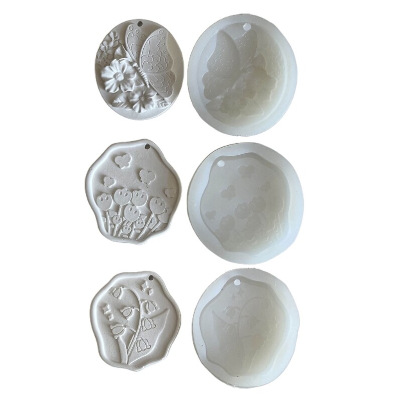 Flower Embossed Resin Soap Molds with Hanging Hole