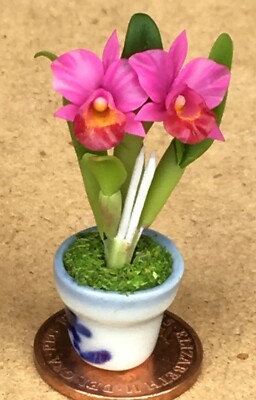1:12 Scale Brown Orchid Tumdee Dolls House Miniature Flower Accessory 54s