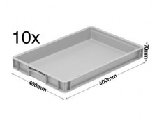 10 Pizza Bread Dough Proofing Tray Box with Lid 400x600x70mm Stackable & Durable
