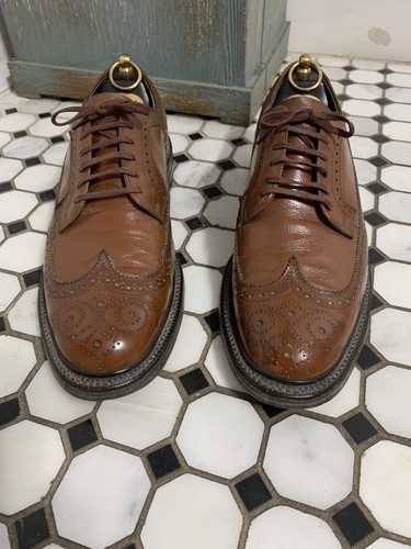 Hanover Vintage Wingtip Longwing Shell Brown Oxford Blucher 10.5 D Goodyear - Picture 2 of 12