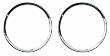 NEW 1967 - 1968 Ford Mustang Headlight Door Ring, Bezel Chrome Pair
