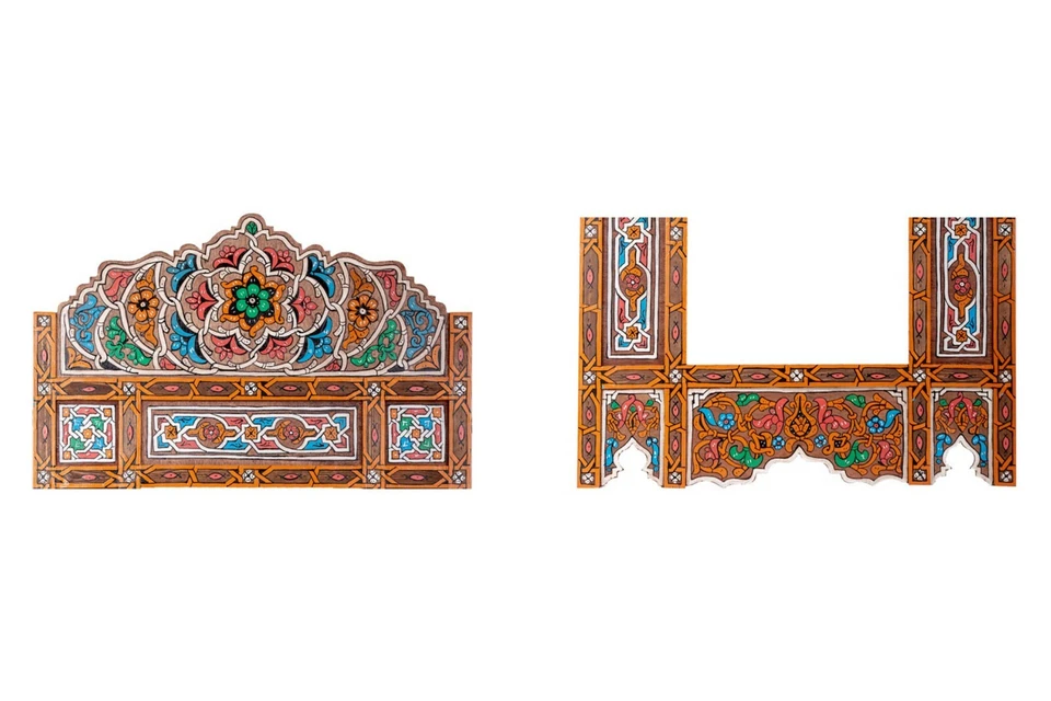 Set of 2 Painted Wood Color hanging mirror frame, Vintage farmhouse decor - Image 3 of 4