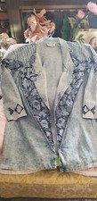 Vintage Sunny Sport Womens Denim Open Front Jacket Size 18
